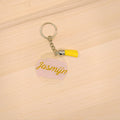 Handgeschilderde sleutelhanger  | Met naam | Rond | Met kwastje | 5cm