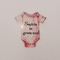 Geboorte stickers romper - Roze - Grote zus - Met naam - 10 stuks - 4x4,5cm