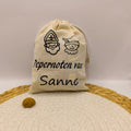 Canvas zakje | 13*18cm | Pepernoten van: | Met naam | Met of zonder pepernoten |Kruidnoten |250gram