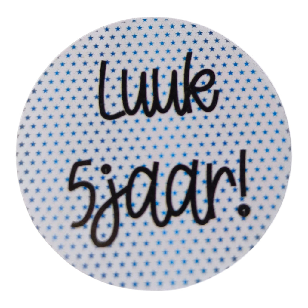 Traktatie | Snoepje | Roze | Gevuld met smarties of rozijnen | Met naam en leeftijd | Toeter