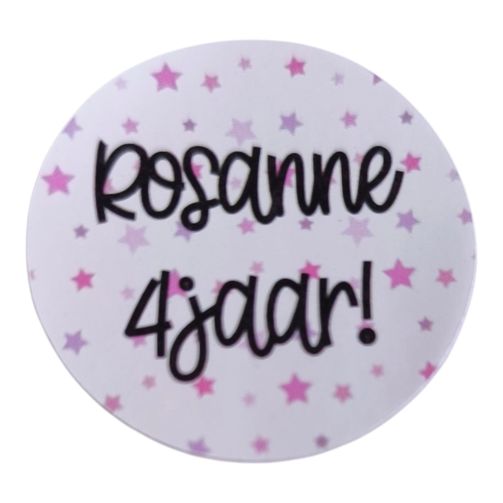 Blokzakje | Gevuld met 2 Ella's Kitchen mais sticks | Sluitsticker met naam | Goud lint | verschillende thema's