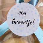Geboorte koekje traktatie| koekje | ballon |Confetti | sluit sticker 4cm | een broertje! | Verschillende varianten