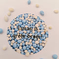 Geboorte Stickers Blauwe Muisjes – Gepersonaliseerd – 20 stuks (Ø 4cm)