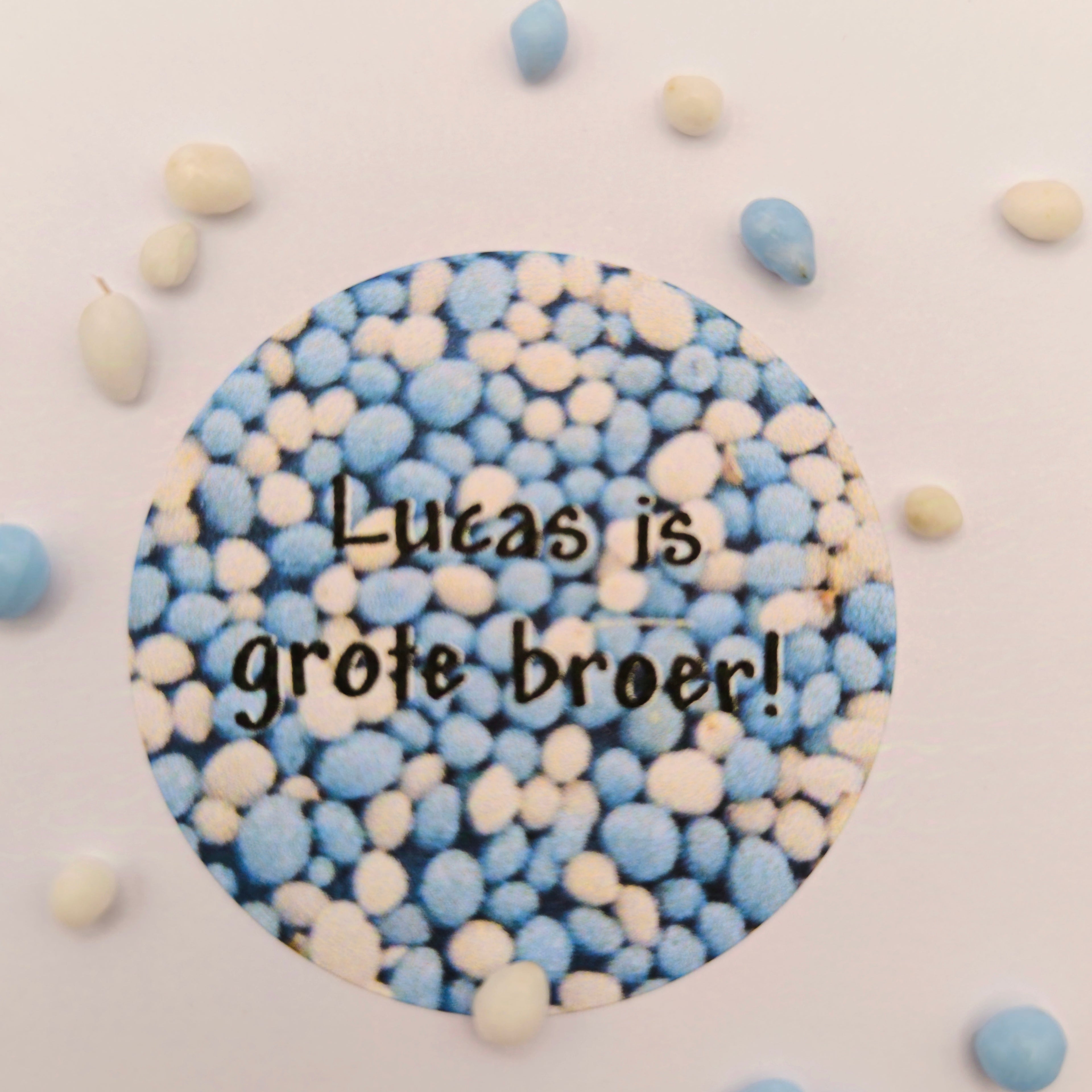 Geboorte Stickers Blauwe Muisjes – Gepersonaliseerd – 20 stuks (Ø 4cm)