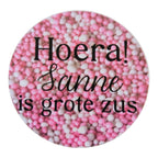 Geboorte Traktatie Meisje - Kant-en-Klaar Uitdeelcadeautje met Roze Geboortekoekje, ballon en Confetti -Gepersonaliseerd met naam
