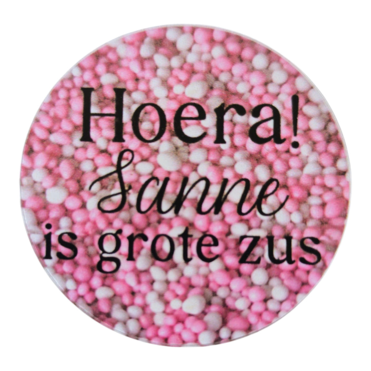 Geboorte Traktatie Meisje - Kant-en-Klaar Uitdeelcadeautje met Roze Geboortekoekje, ballon en Confetti -Gepersonaliseerd met naam